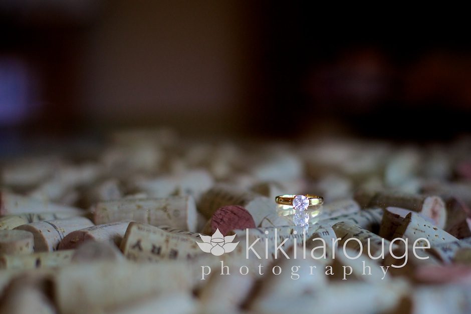 engagement ring with wine corks