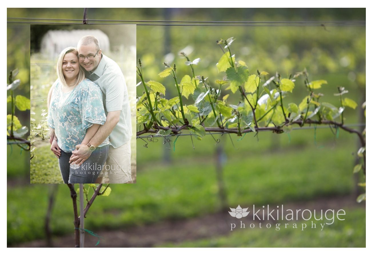 engagement photo in vineyard