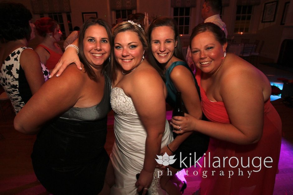Bride at reception with friends