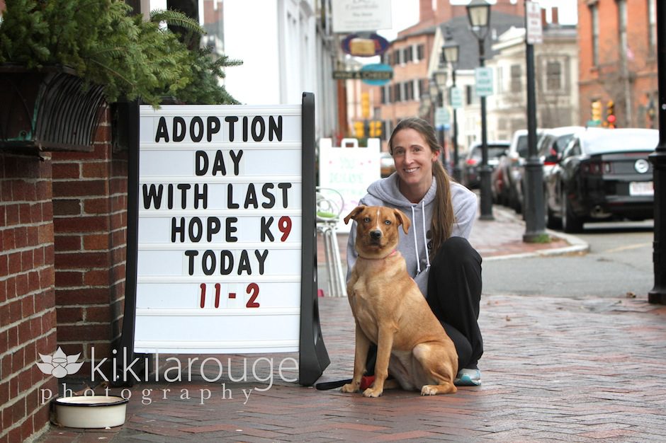 Dog adoption event with dog