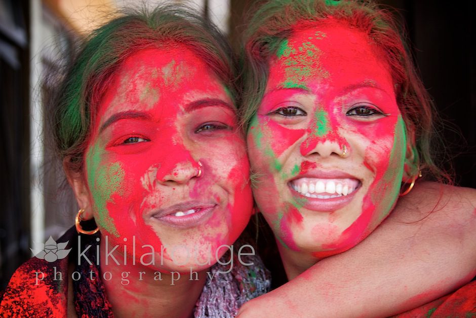 Maiti Nepal girls celebrating Holi