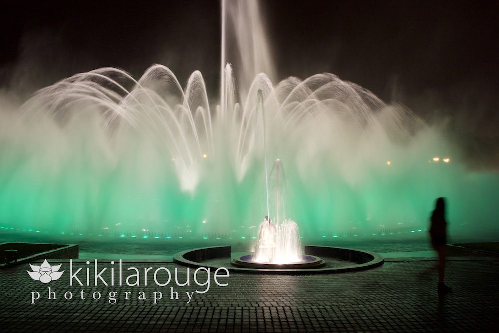 Green and White Water Fountain