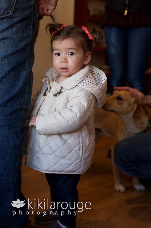 Little girl at dog adoption event