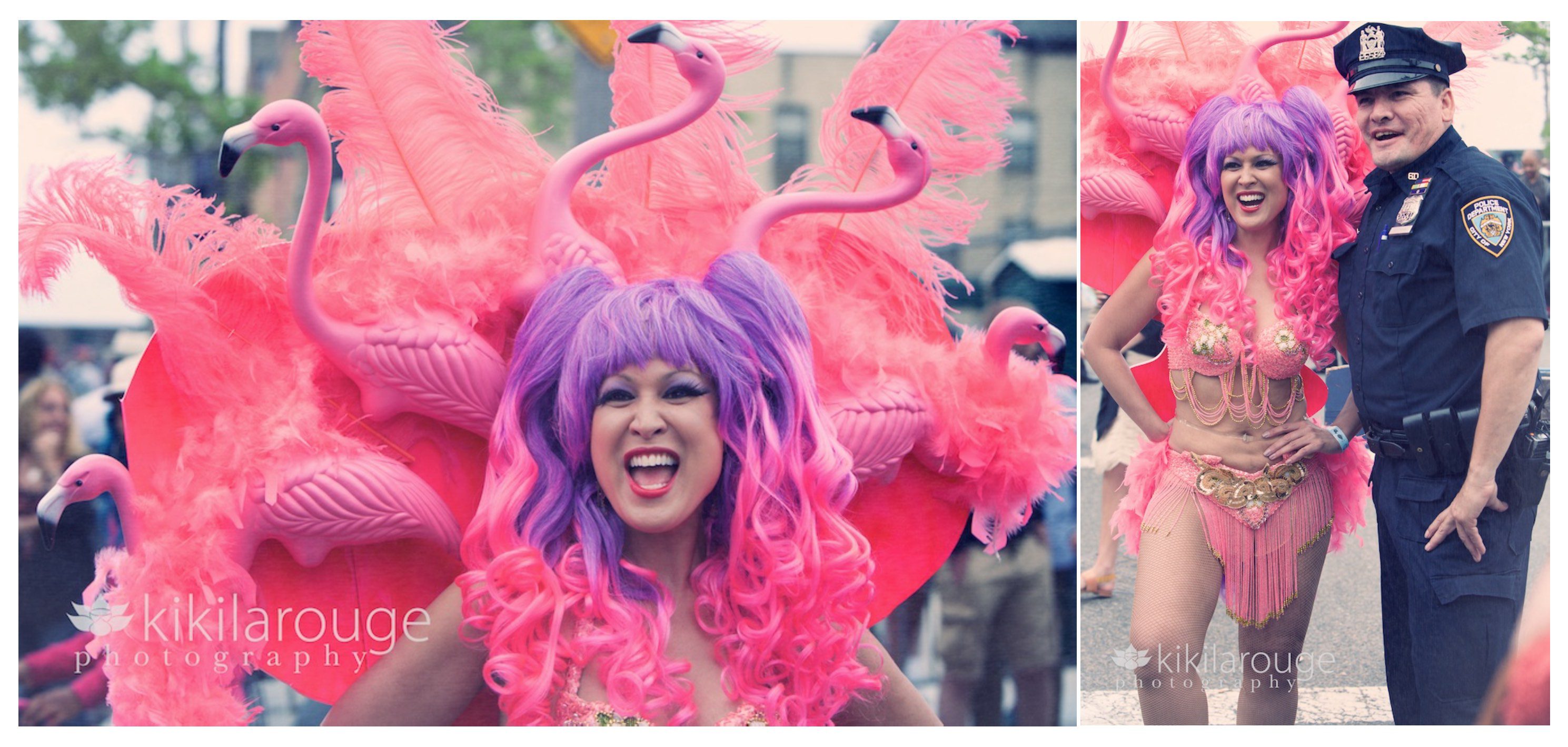 Pink Flamingos at the Mermaid Parade