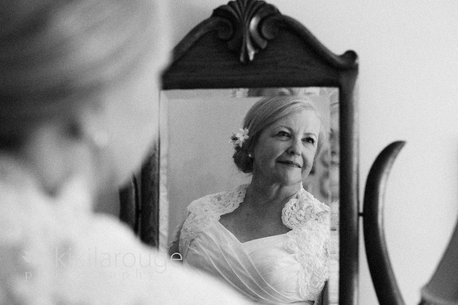 Bride reflecting in mirror