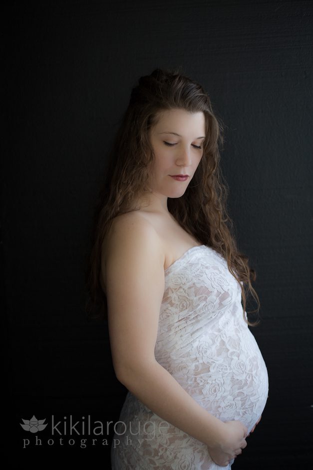 Maternity Portrait in white lace