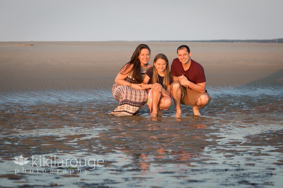 Family Portrait at low tide beach