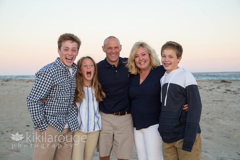 Family of Five portraits at Plum Island