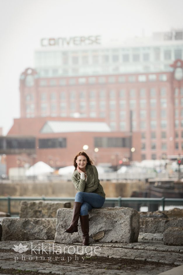 Senior Portrait in Charlestown with Converse building