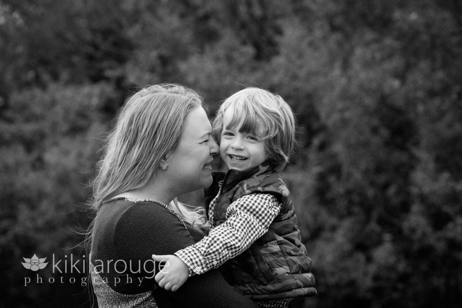 Moment with Mom and her son laughing
