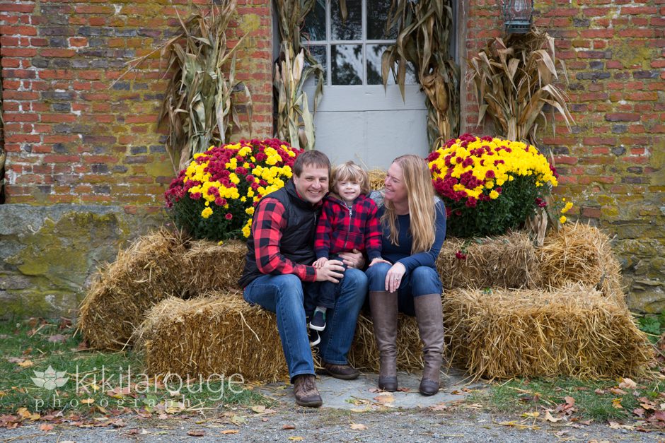 Family Portrait on Hay bales on farm
