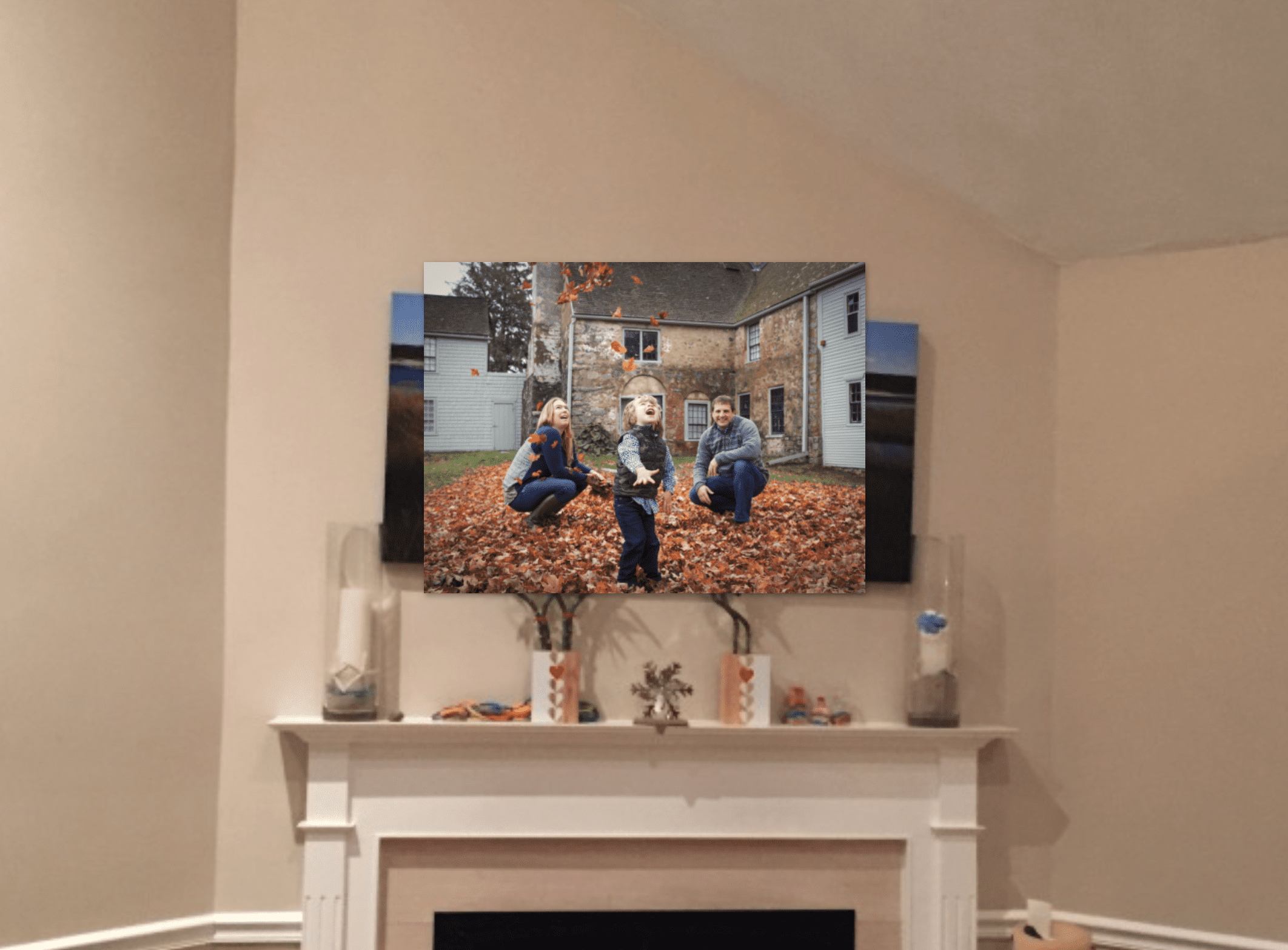 Wall Art Canvas in Home over Fireplace