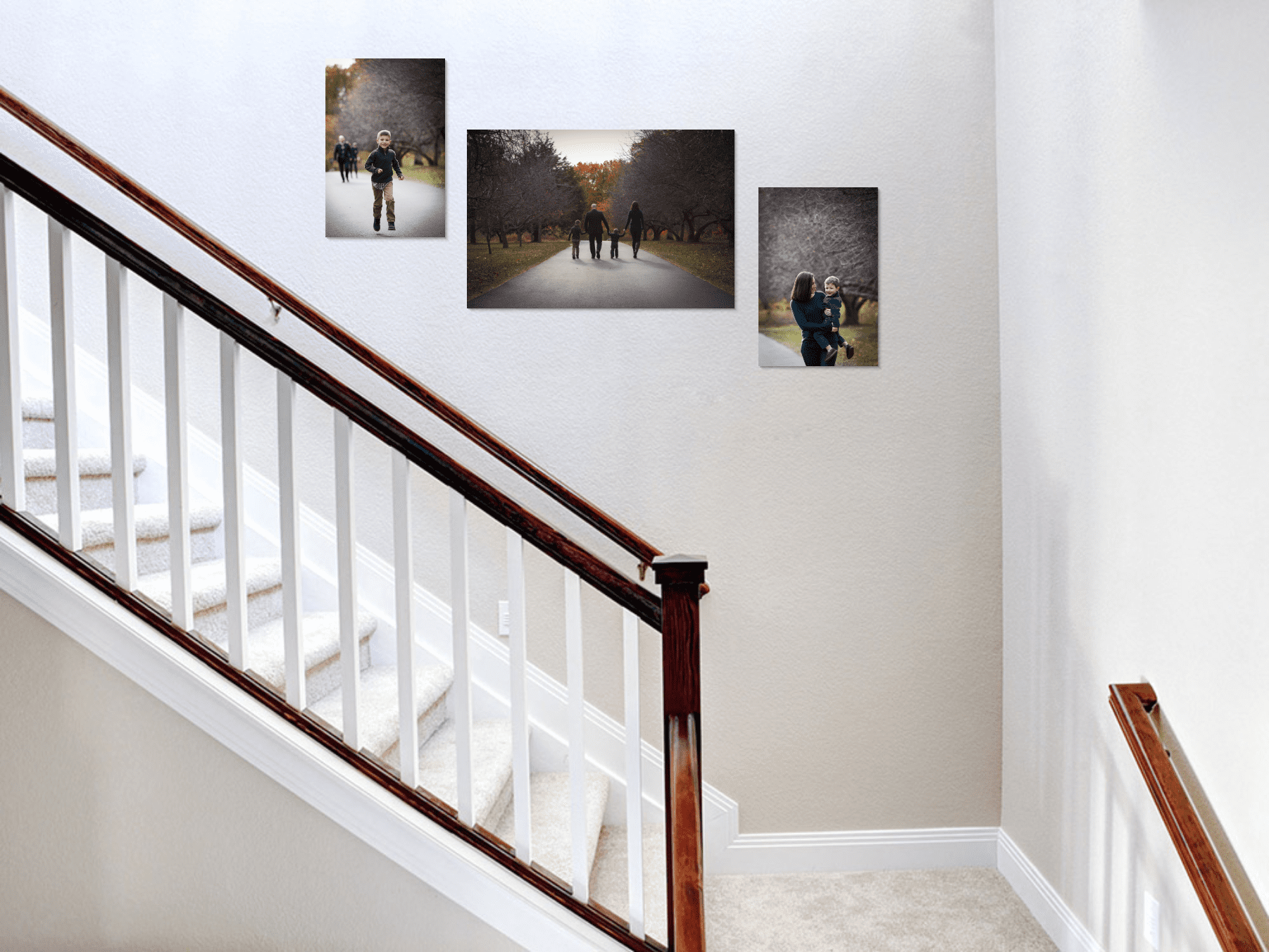Wall Art Canvas Cluster in Stairway 