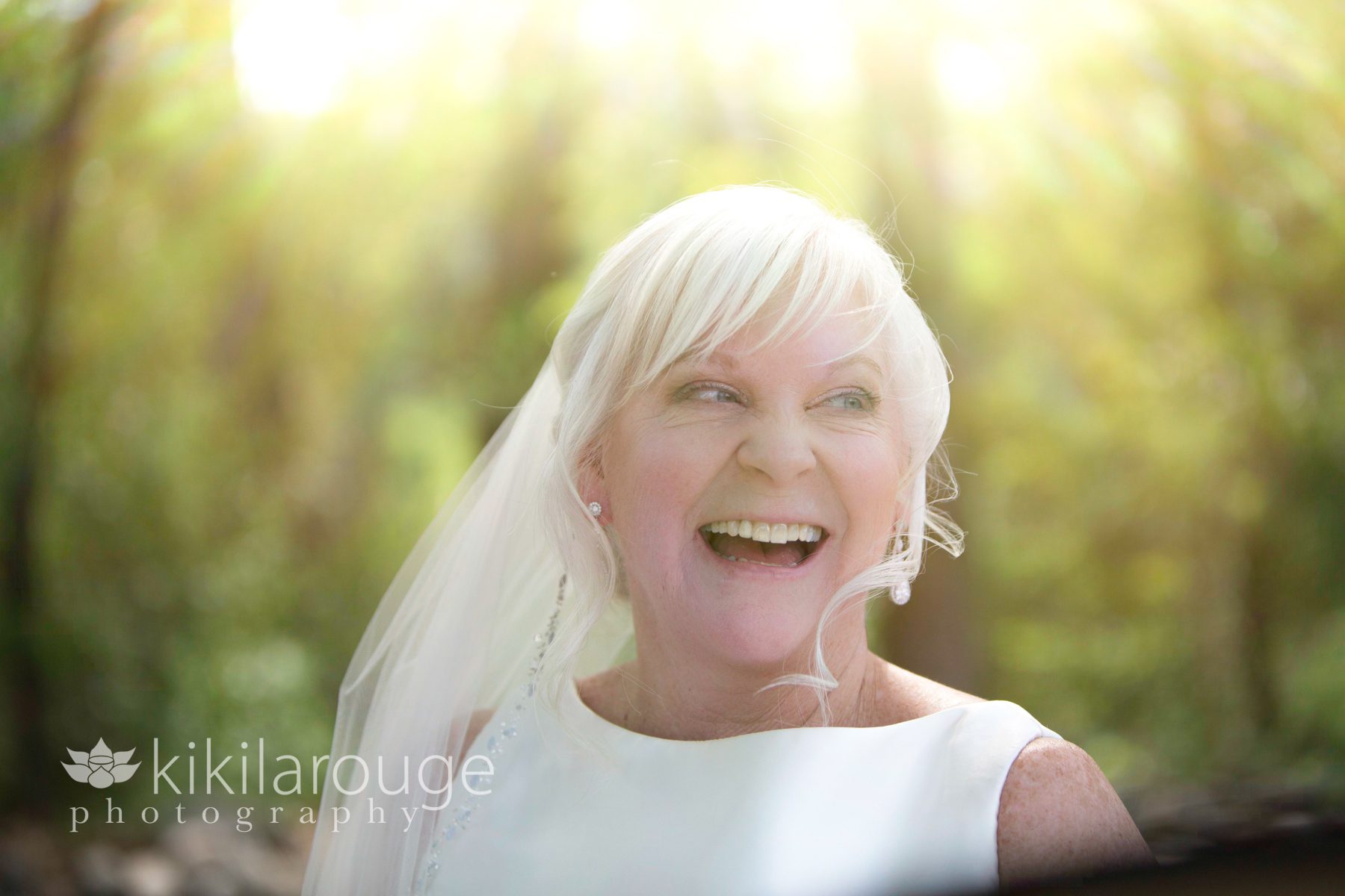 Sunburst with laughing bride