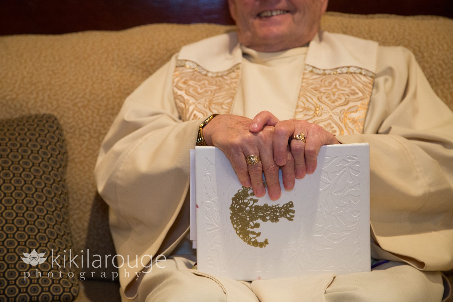 Priest with holy book wedding