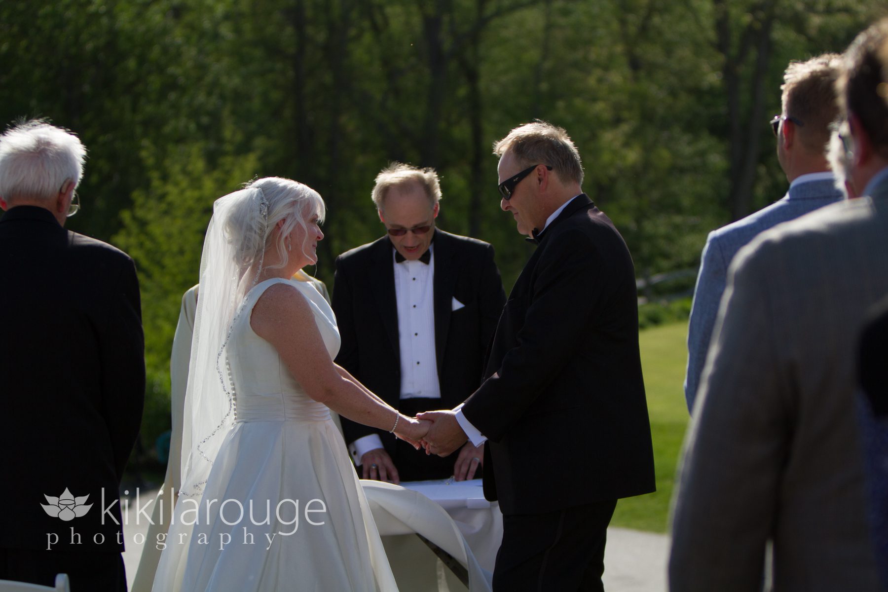 Couple at altar on golf course