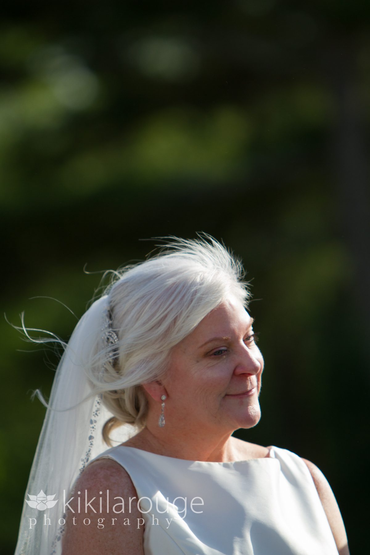 Close up bride during ceremony