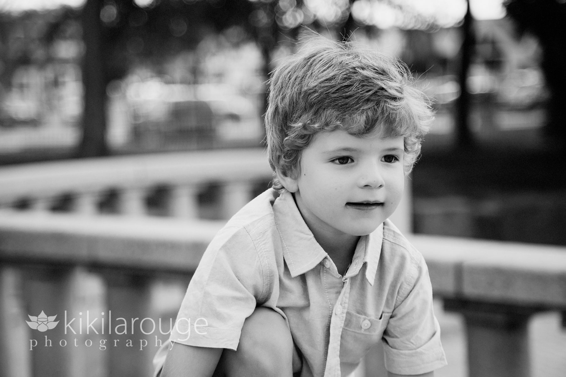 Little boy on Newburyport boardwalk