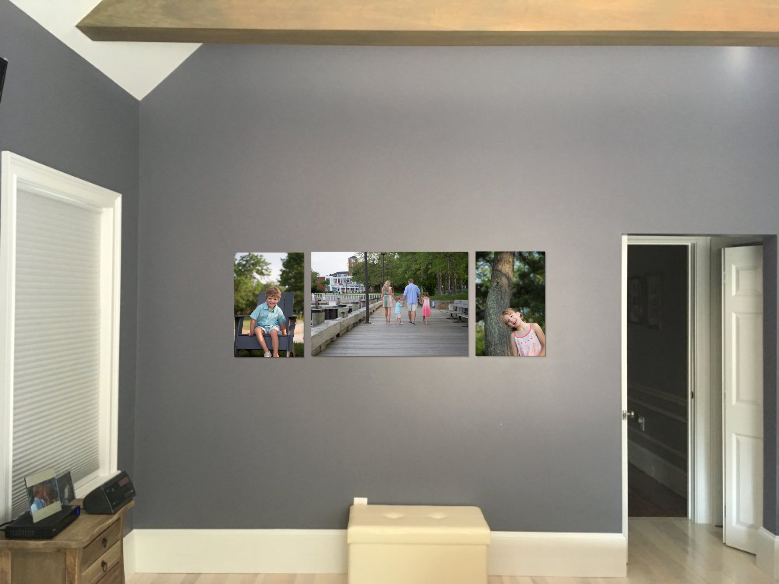 Wall Art Cluster of Family Portraits in Home