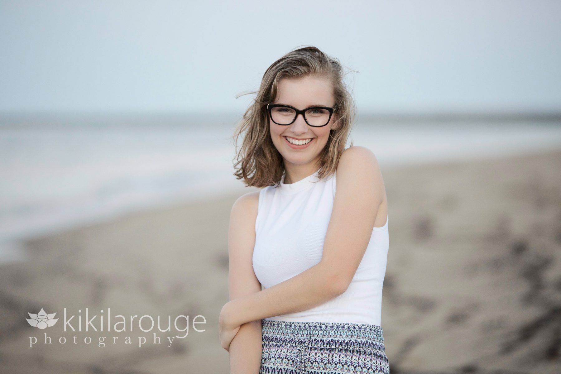 Girl Senior Portrait at Beach