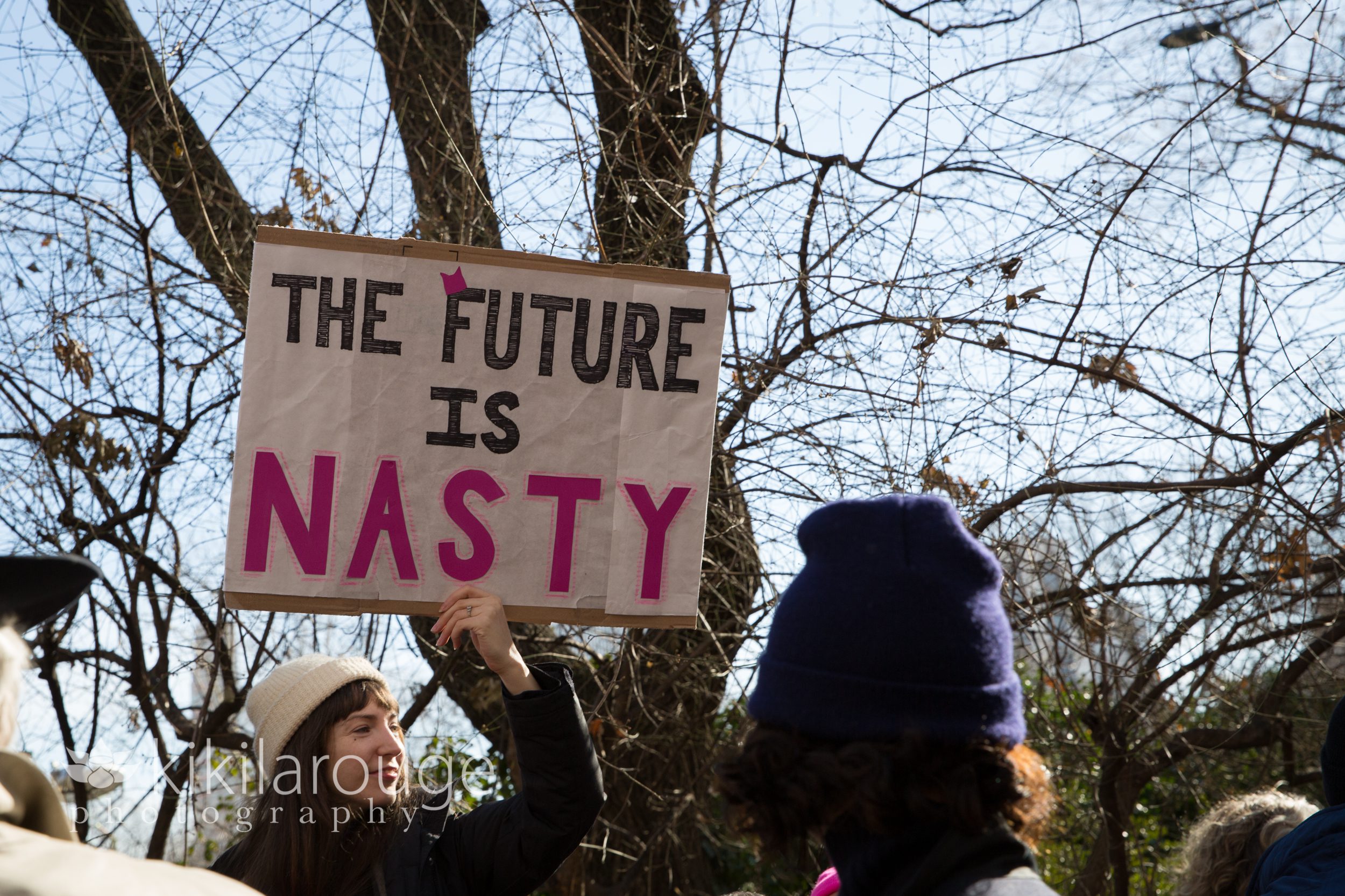 The Future is Nasty sign at Women's March