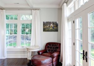 Wall art sample on living room wall