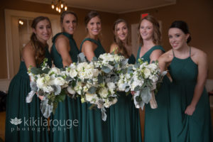 Close up of bridesmaid's bouquets