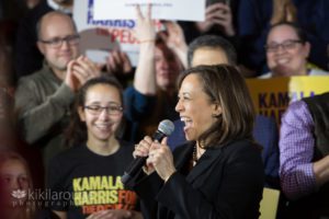 Senator Harris speaking at Portsmouth Town Hall