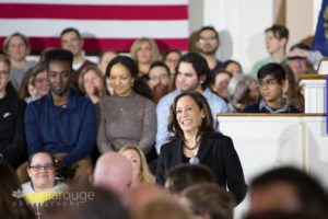 Senator Harris speaking at Portsmouth Town Hall