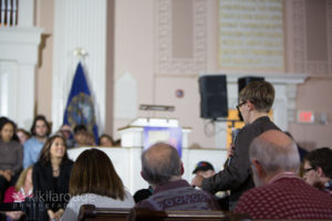 Senator Harris speaking at Portsmouth Town Hall