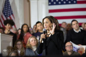 Senator Harris speaking at Portsmouth Town Hall