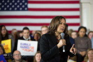 Senator Harris speaking at Portsmouth Town Hall