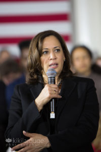 Senator Harris speaking at Portsmouth Town Hall