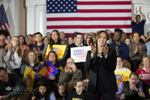 Senator Harris speaking at Portsmouth Town Hall