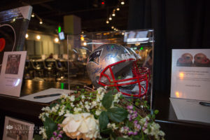 Signed Patriots helmet at dog rescue silent auction