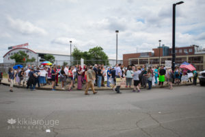 Group of protestors at vigil Boston ICE Detention Center