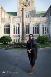 Woman in Cap and Gown at BC