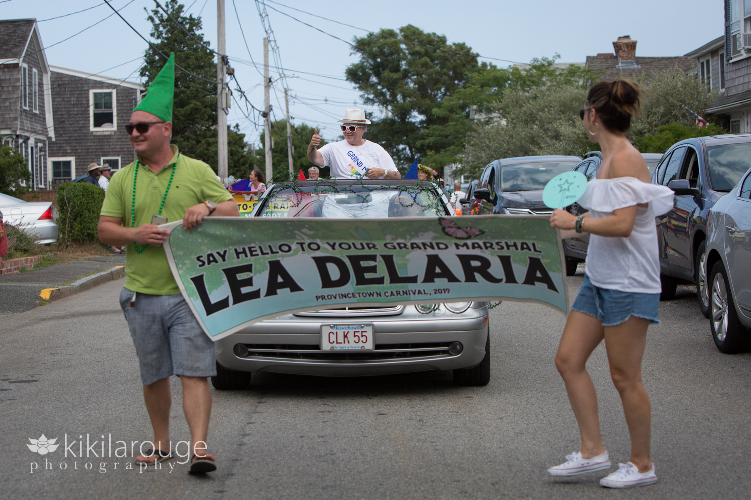 Lea Delaria in convertible in Ptown parade