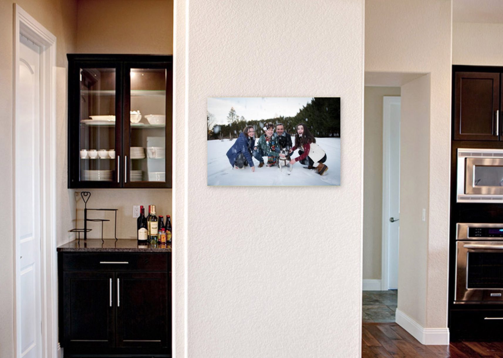 Family Portrait on dinning room wall