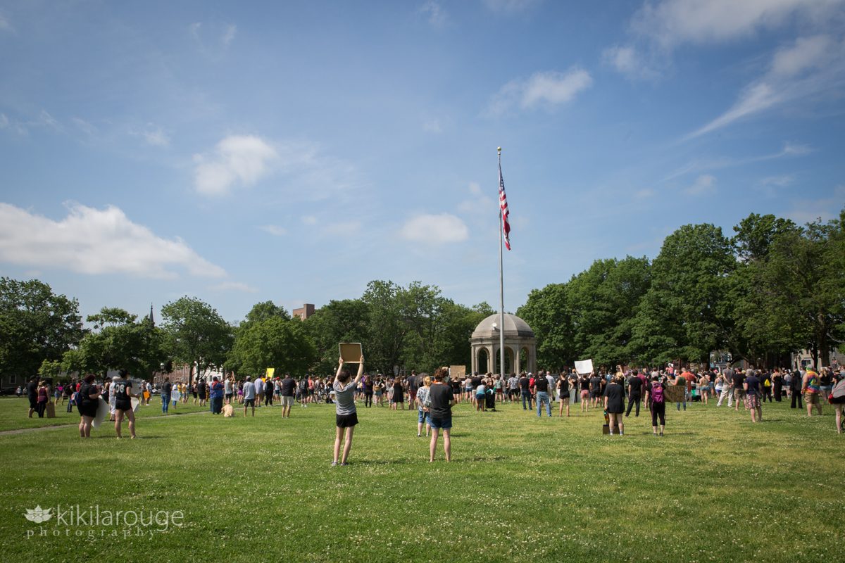 Wide view of BLM Rally on Salem Common