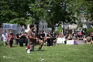 Taking a knee during BLM moment of silence