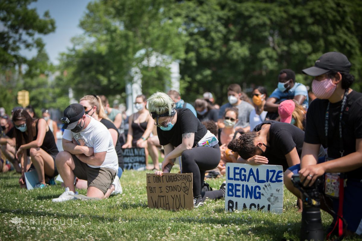 Taking a knee during BLM moment of silence