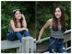 Girl in denim with white sunglasses