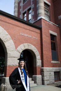 UNH College Graduate on campus