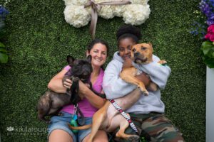 Family with new adopted dog