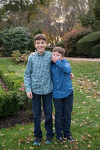 Two brothers in park