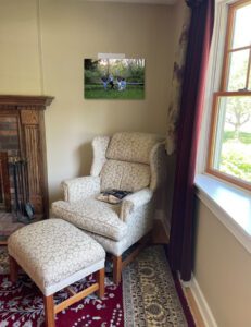 Showing a sample of Wall Art on corner living room wall