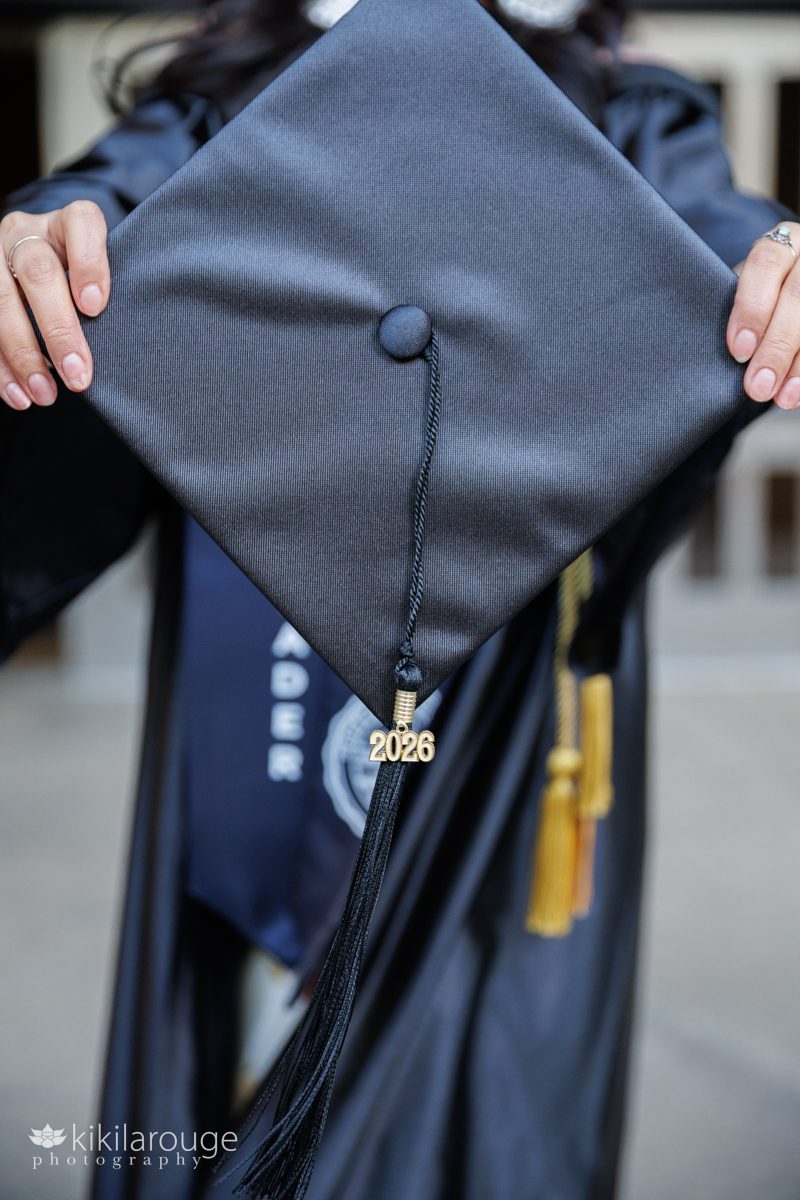 Close up of graduation cap and 2026 tassel